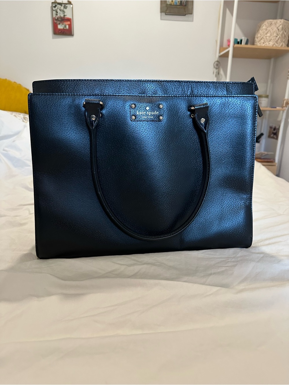 kate spade Black Pebbled Leather brief case